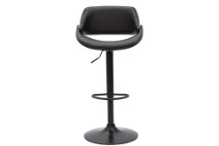 Tabouret de bar design noir réglable pivotant 360° CLASH