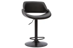 Tabouret de bar design noir réglable pivotant 360° CLASH