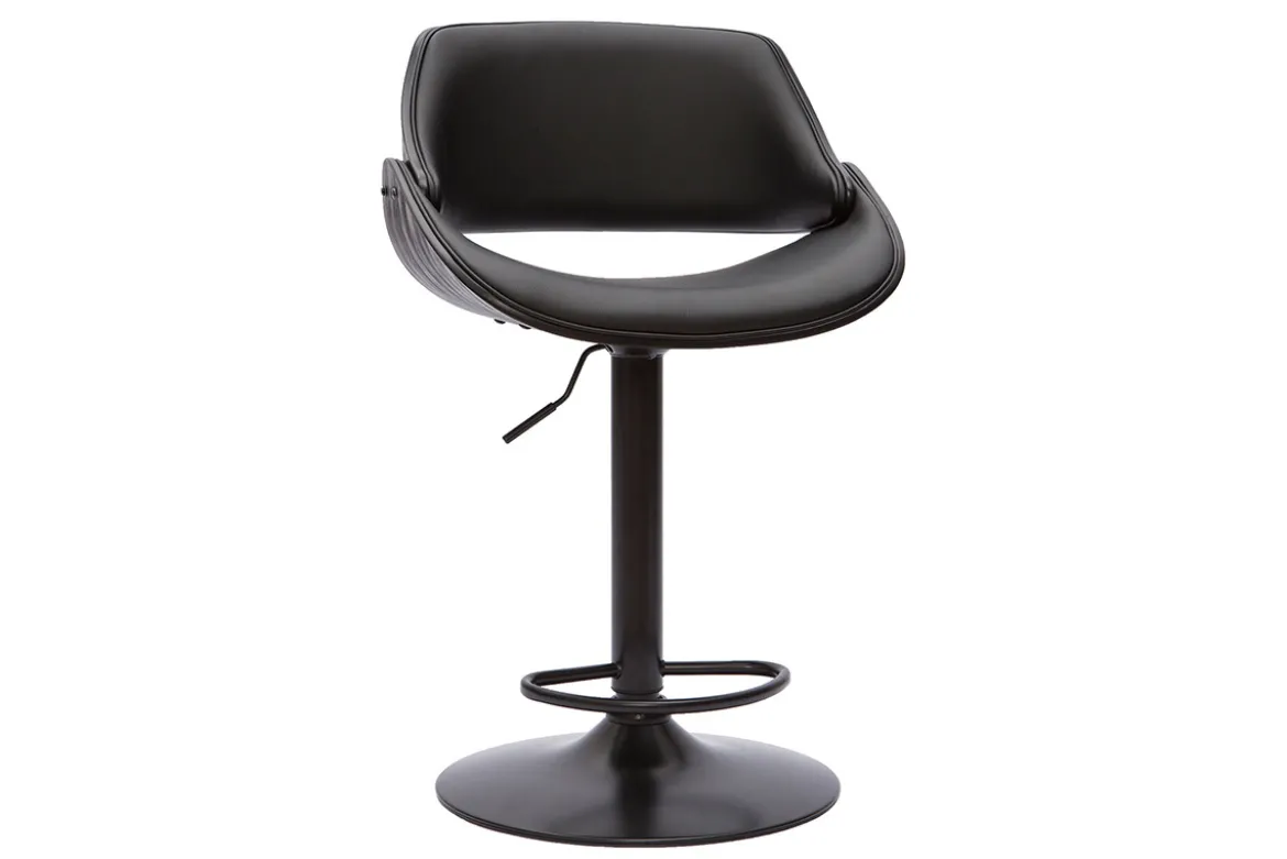 Tabouret de bar design noir réglable pivotant 360° CLASH