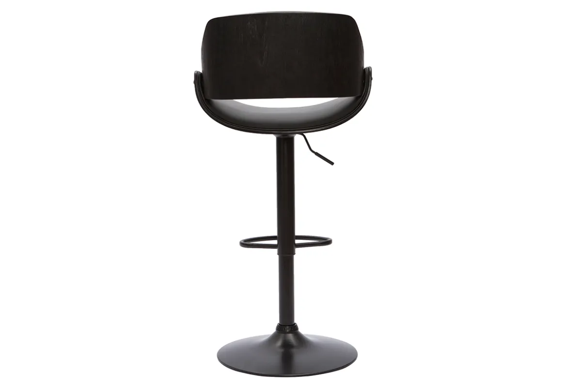 Tabouret de bar design noir réglable pivotant 360° CLASH
