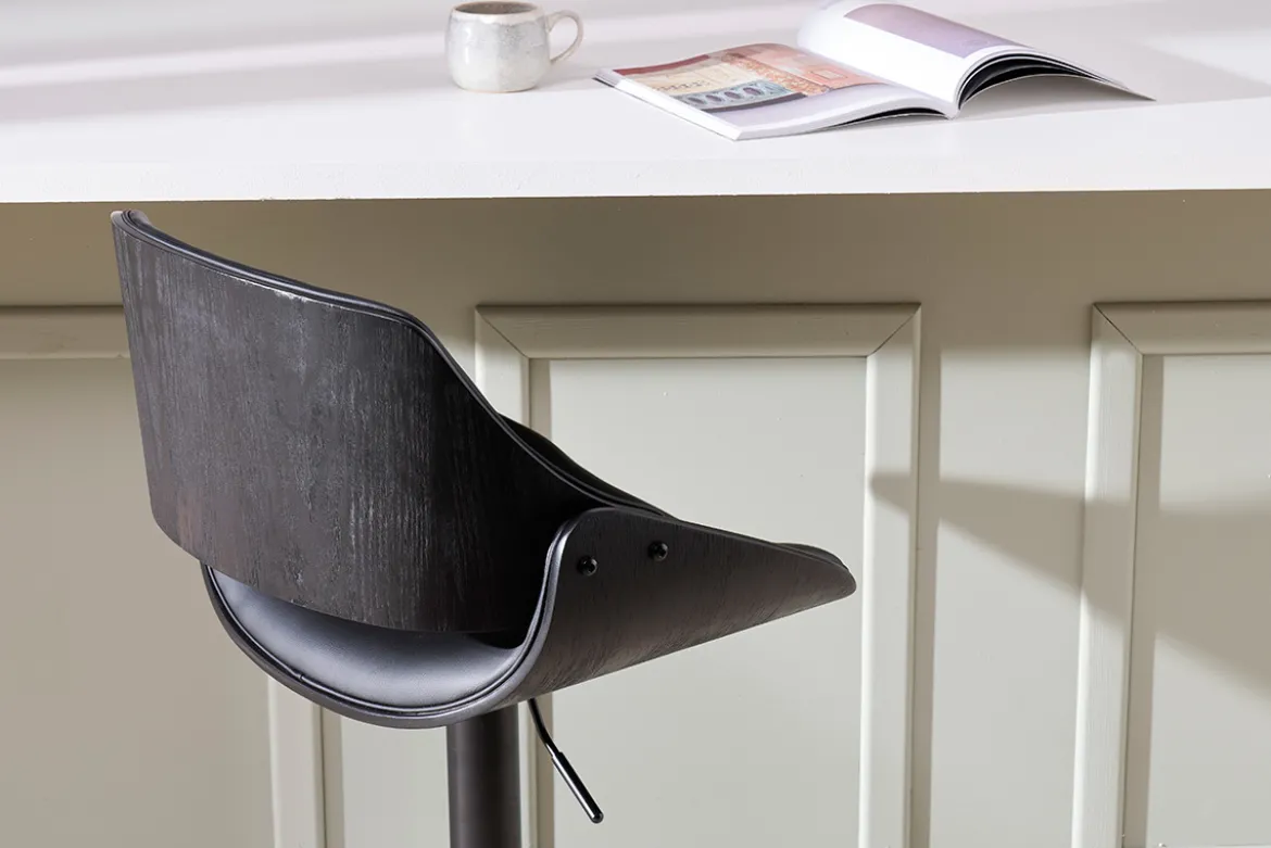 Tabouret de bar design noir réglable pivotant 360° CLASH