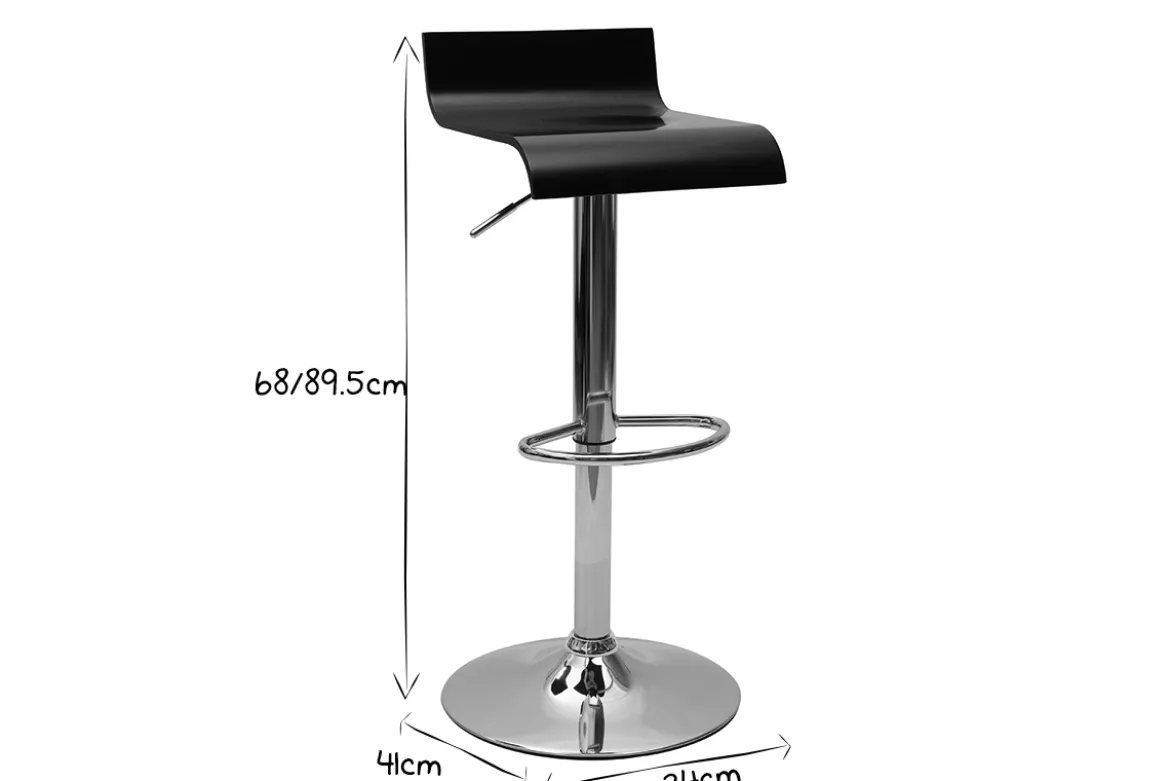 Tabouret de bar design noir SURF V2