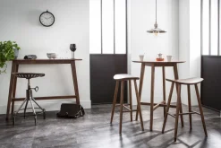 Tabouret de bar design noyer H72 cm DEMORY