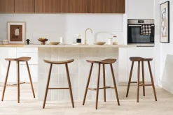 Tabouret de bar design noyer H72 cm DEMORY