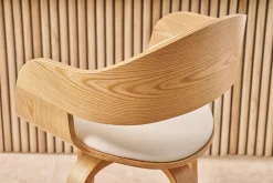 Tabouret de bar design pivotant blanc et bois clair H67.5 cm GAO