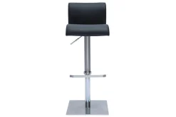 Tabouret de bar design réglable noir et inox brossé SHEINA