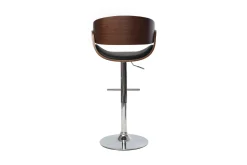 Tabouret de bar design réglable noir et bois foncé BENT