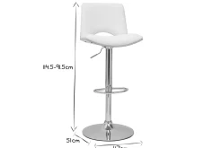 Tabouret de bar design réglable blanc et bois clair PANACH
