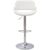 Tabouret de bar design réglable pivotant 360° blanc et bois clair CLASH