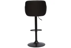 Tabouret de bar design réglable pivotant 360° noir et bois foncé LUCIEN
