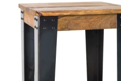 Tabouret de bar industriel acier et bois manguier massif H75 cm MADISON