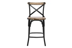 Tabouret de bar industriel en bois et métal noir 65 cm JAKE