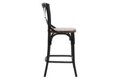 Tabouret de bar industriel en bois et métal noir 65 cm JAKE