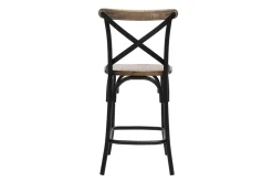 Tabouret de bar industriel en bois et métal noir 65 cm JAKE