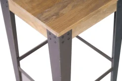 Tabouret de bar industriel métal et bois manguier massif H65 cm MADISON
