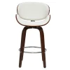 Tabouret de bar pivotant blanc et bois foncé 65 cm WALNUT