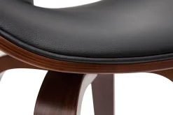 Tabouret de bar pivotant noir et bois foncé 65 cm WALNUT