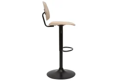 Tabouret de bar relevable bois clair et métal noir TOBIAS