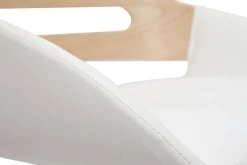 Tabouret de bar relevable design blanc et chêne PERNIK