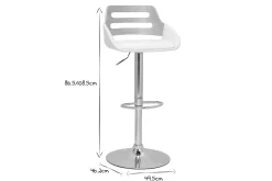 Tabouret de bar relevable design blanc et chêne PERNIK