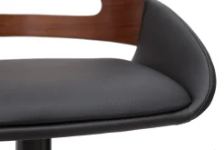 Tabouret de bar relevable design noir et noyer PERNIK
