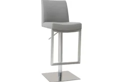Tabouret de bar relevable gris et acier chromé KYLE