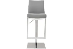 Tabouret de bar relevable gris et acier chromé KYLE