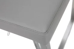 Tabouret de bar relevable gris et acier chromé KYLE