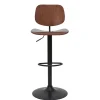 Tabouret de bar relevable noyer et métal noir TOBIAS