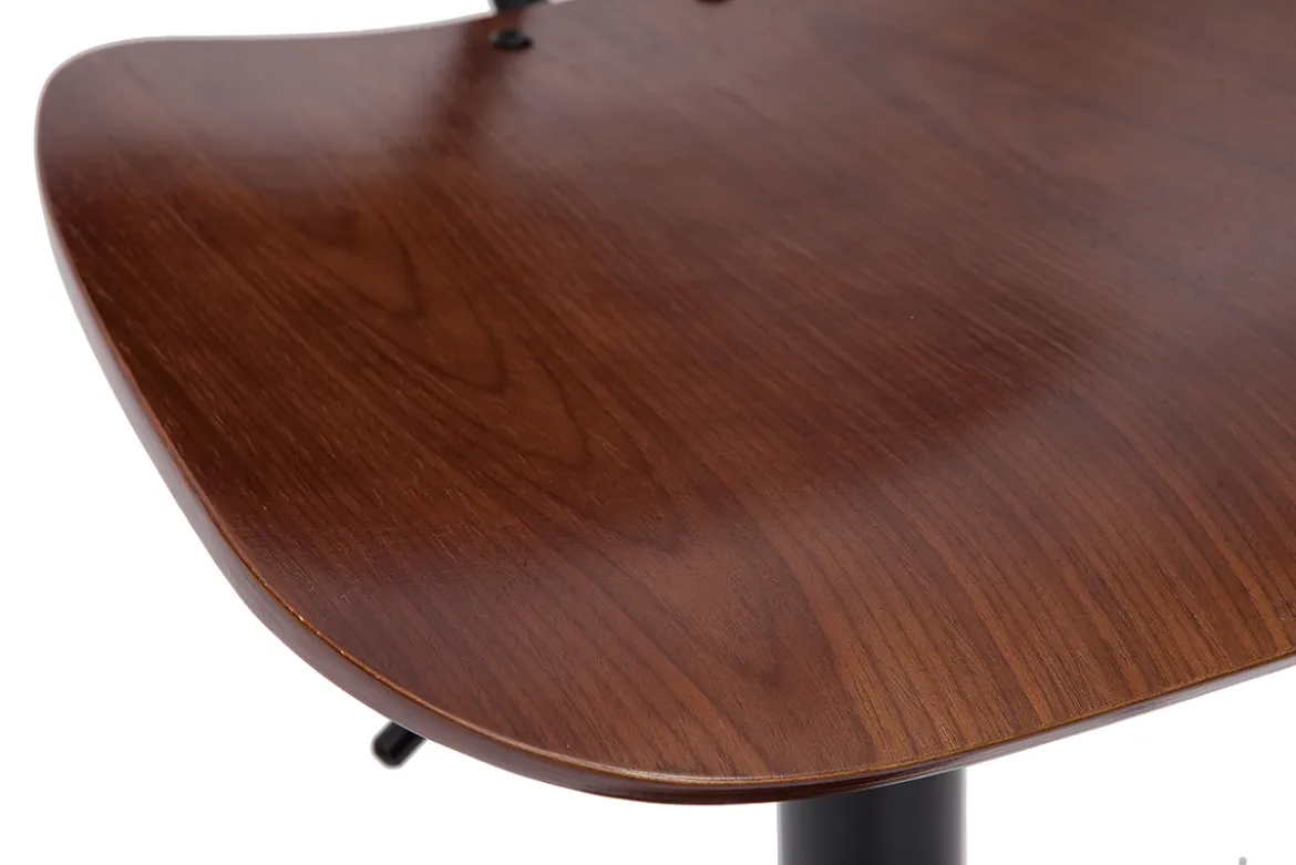 Tabouret de bar relevable noyer et métal noir TOBIAS