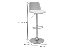 Tabouret de bar réglable blanc, bois clair et pied chromé DOA