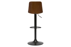 Tabouret de bar réglable noir et bois foncé DOA
