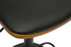Tabouret de bar réglable noir et bois foncé DOA