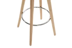 Tabouret de bar scandinave blanc et bois clair 65 cm NORDECO
