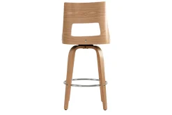 Tabouret de bar scandinave pivotant blanc et bois clair GARBO
