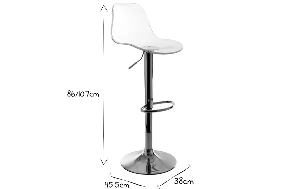 Tabouret de bar transparent GALILEO