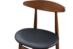 Tabouret de bar vintage noyer et PU noir 65 cm (lot de 2) WALFORD