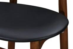 Tabouret de bar vintage noyer et PU noir 65 cm (lot de 2) WALFORD