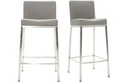 Tabouret design gris H66 cm (lot de 2) EPSILON