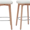 Tabourets de bar blancs et bois clair 65 cm (lot de 2) GRAMMA