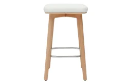 Tabourets de bar blancs et bois clair 65 cm (lot de 2) GRAMMA