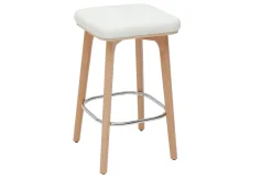 Tabourets de bar blancs et bois clair 65 cm (lot de 2) GRAMMA