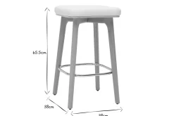 Tabourets de bar blancs et bois clair 65 cm (lot de 2) GRAMMA