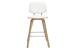 Tabourets de bar blancs et bois clair H66 cm (lot de 2) SEGUR