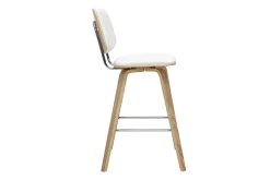 Tabourets de bar blancs et bois clair H66 cm (lot de 2) SEGUR