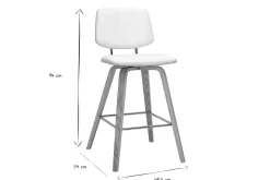 Tabourets de bar blancs et bois clair H66 cm (lot de 2) SEGUR