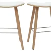 Tabourets de bar bois clair et blanc H65 cm (lot de 2) MEADOW