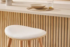 Tabourets de bar bois clair et blanc H65 cm (lot de 2) MEADOW