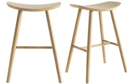 Tabourets de bar bois clair H65 cm (lot de 2) DEMORY