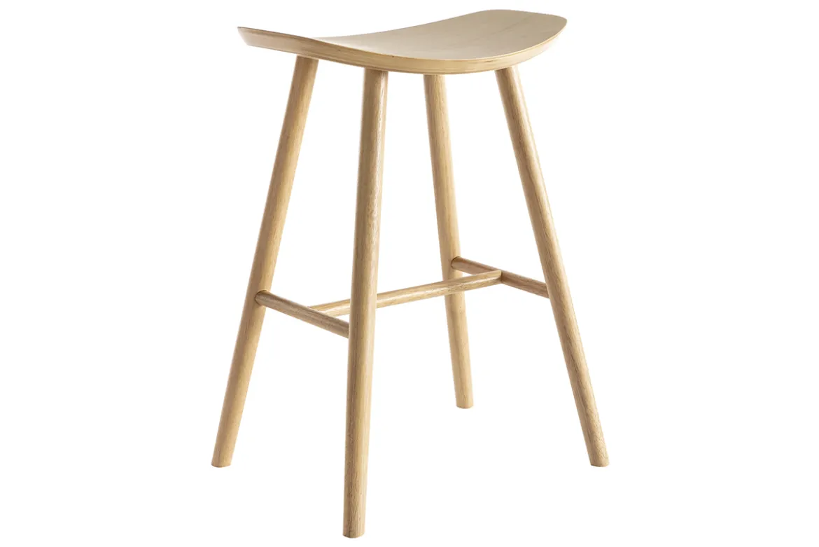 Tabourets de bar bois clair H65 cm (lot de 2) DEMORY